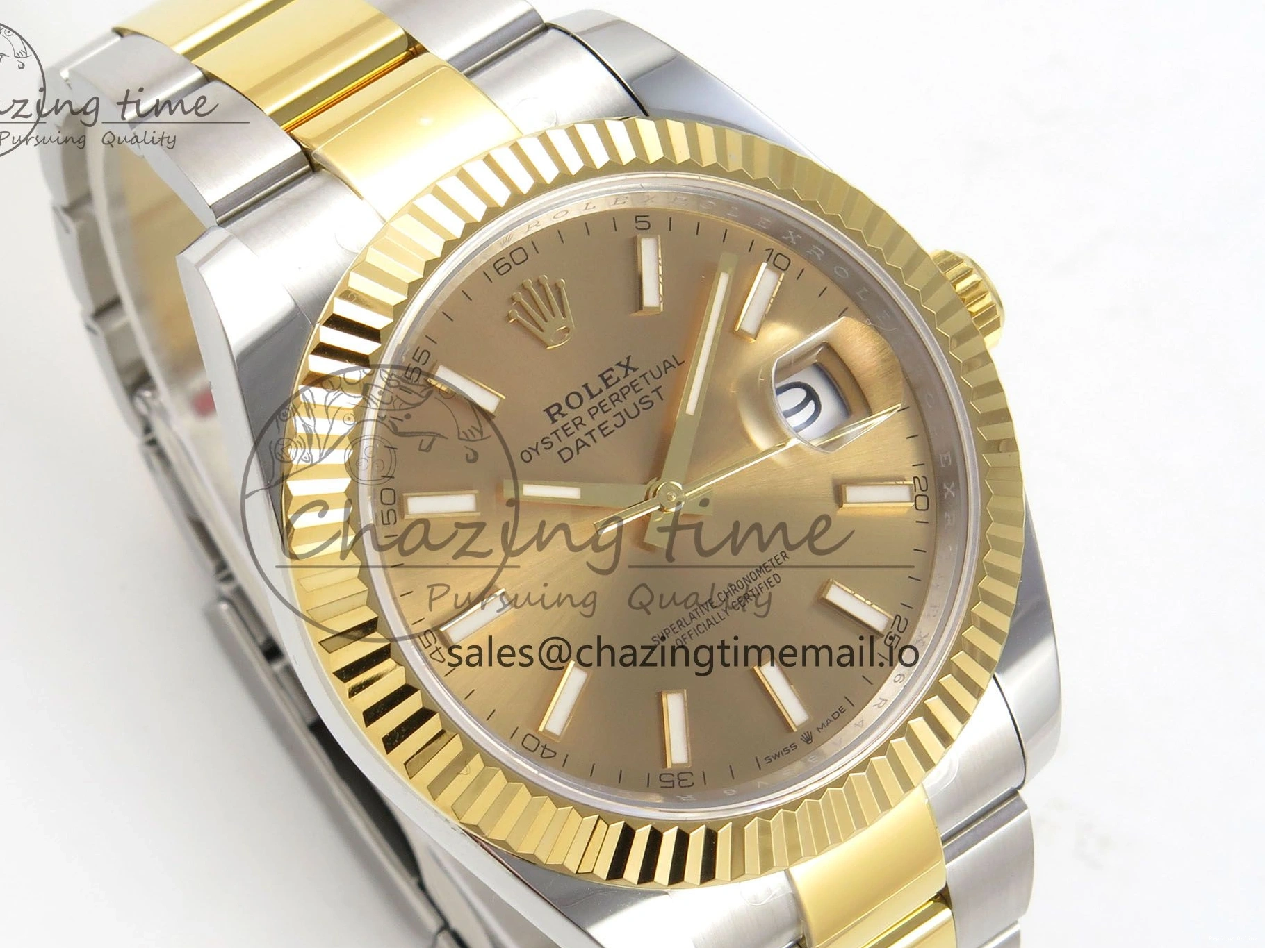 0113 Stretchable DateJust 41 126333 SS YG ARF 1:1 Best Edition YG Stick Dial on Oyster Bracelet SH3235 (Weighted) 211